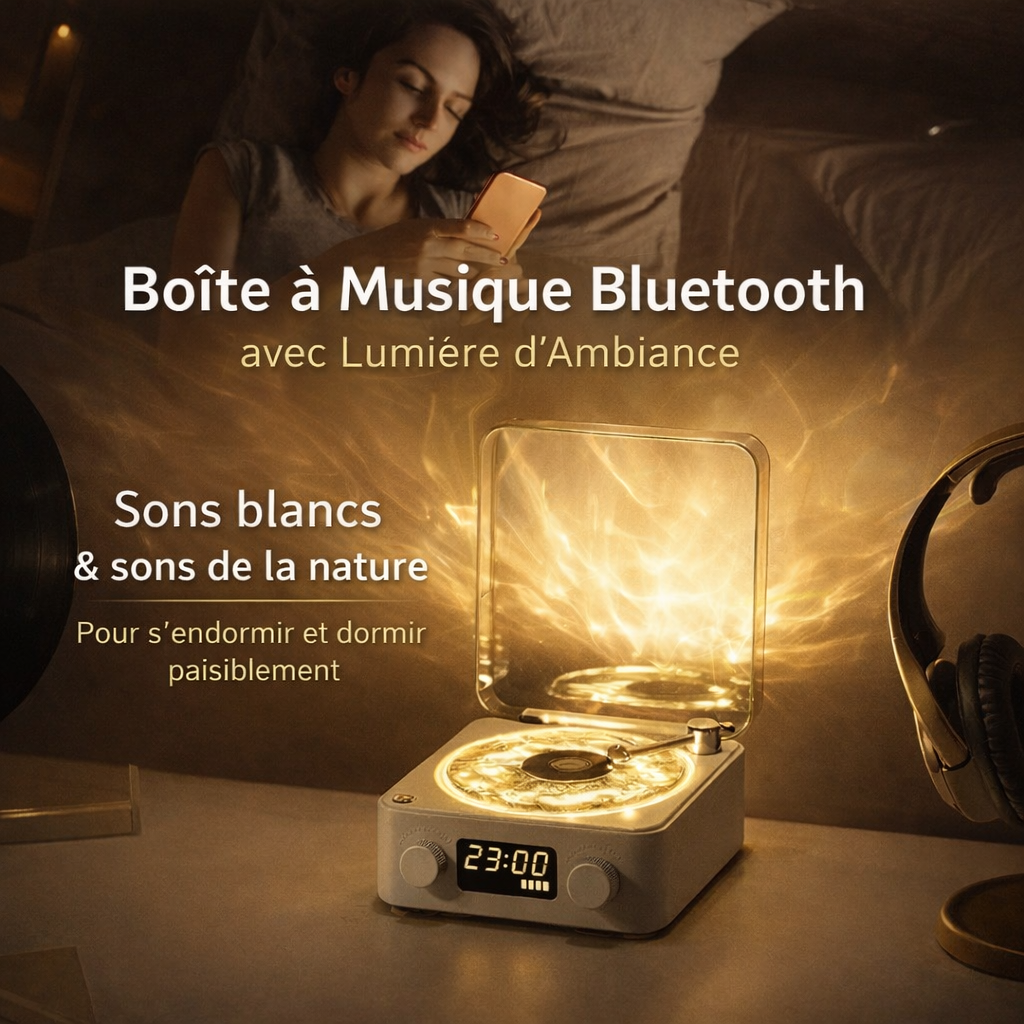 Mini Haut-Parleur Bluetooth Rétro avec Bruit Blanc